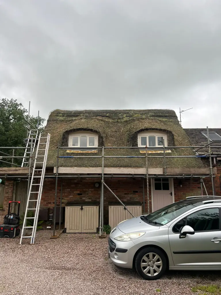 Old thatched roof before replacement, Adlington Cheshire East
