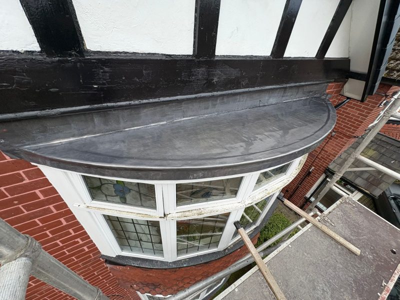 Code 5 lead bay window roof on a period home in Poynton, East Cheshire, by Daniel Scott Roofing