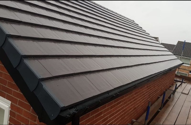 New uPVC guttering and downpipes fitted alongside a fresh roofline by Daniel Scott Roofing in Stockport